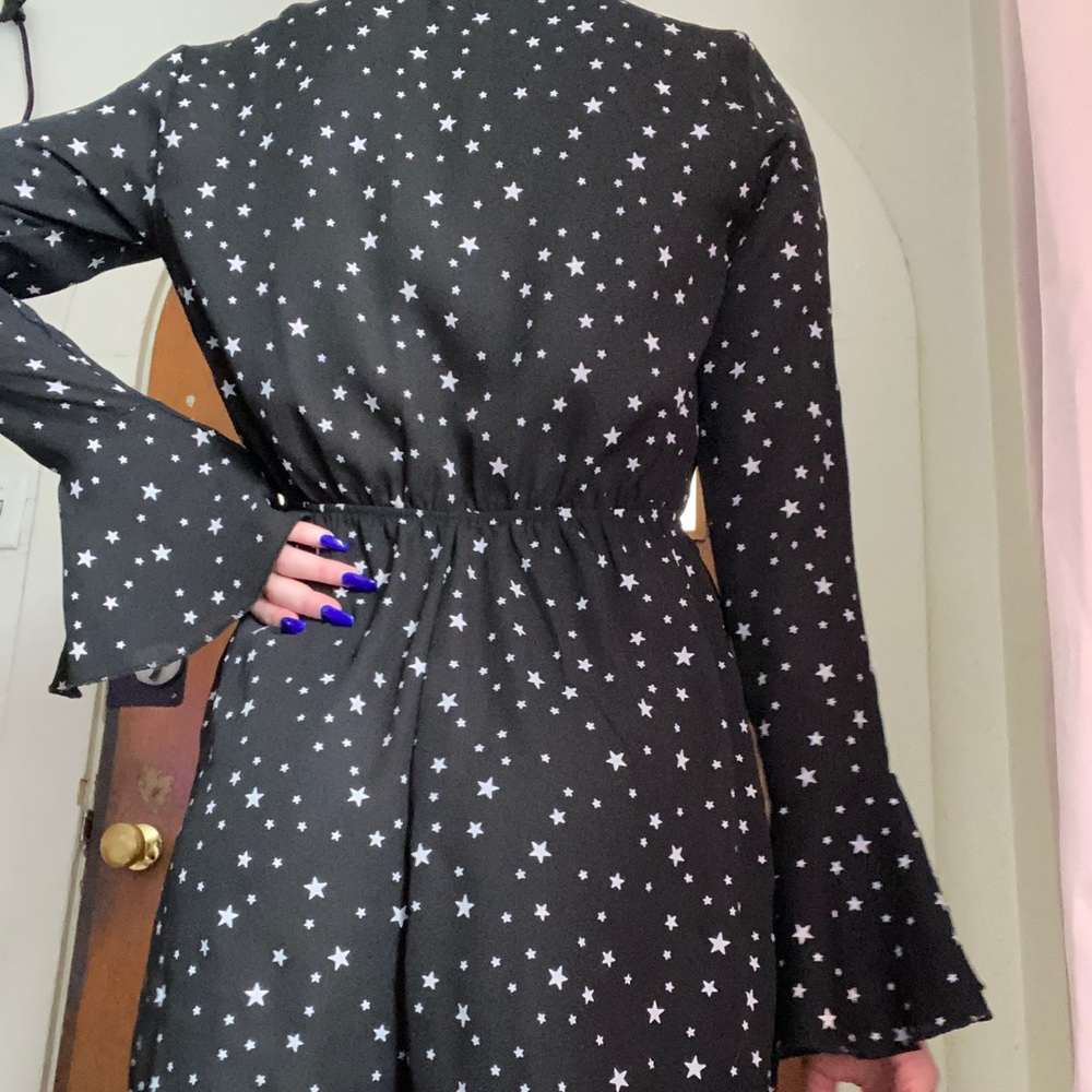 Nasty Gal starry tie front romper